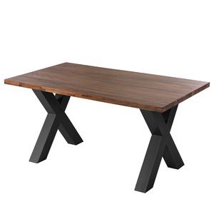 Table Woodha X Acacia massif / Acier - Noyer - Largeur : 160 cm - Sans rallonge - Noir