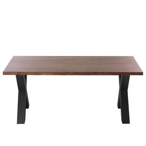 Table Woodha X Acacia massif / Acier - Noyer - Largeur : 180 cm - Sans rallonge - Noir