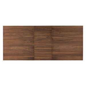 Eettafel Woodha H massief acaciahout/staal - Walnoot - Breedte: 180 cm - Met uitschuifbaar middengedeelte en inlegplaten - Zwart