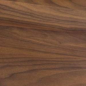 Table Woodha U Acacia massif / Acier - Noyer - Largeur : 140 cm - Sans rallonge - Argenté