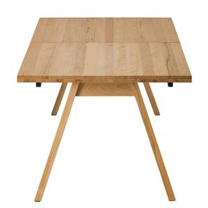 Table Woodha Skandi Hêtre massif - Hêtre - Largeur : 160 cm - Avec rallonge centrale et plateaux insérés
