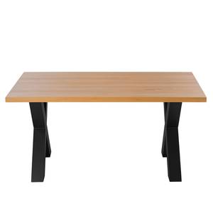 Table Woodha X Hêtre massif / Acier - Hêtre - Largeur : 160 cm - Sans rallonge - Noir