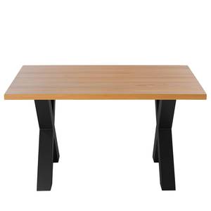 Eettafel Woodha X massief beukenhout/staal - Beuk - Breedte: 140 cm - Zonder functie - Zwart