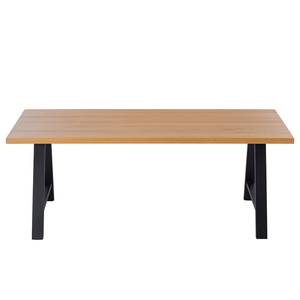 Eettafel Woodha A massief beukenhout/staal - Beuk - Breedte: 200 cm - Zonder functie - Zwart