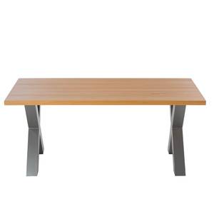 Eettafel Woodha X massief beukenhout/staal - Beuk - Breedte: 180 cm - Zonder functie - Zilver