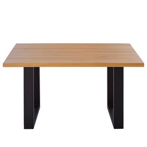 Eettafel Woodha U massief beukenhout/staal - Beuk - Breedte: 140 cm - Zonder functie - Zwart