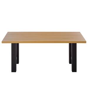 Table Woodha H Hêtre massif / Acier - Hêtre - Largeur : 180 cm - Sans rallonge - Noir