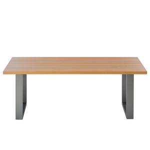 Table Woodha U Hêtre massif / Acier - Hêtre - Largeur : 200 cm - Sans rallonge - Argenté