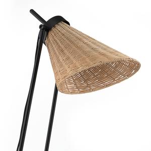 Staande lamp Vell I staal/rotan - zwart/bruin