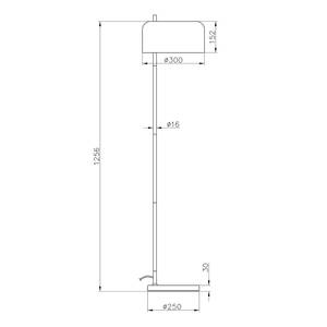 Staande lamp Norby staal - zwart/messingkleurig