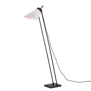 Staande lamp Vell II staal/textielmix - zwart/wit