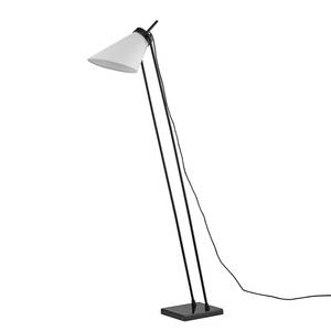 Staande lamp Vell II staal/textielmix - zwart/wit