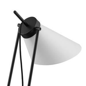Staande lamp Vell II staal/textielmix - zwart/wit