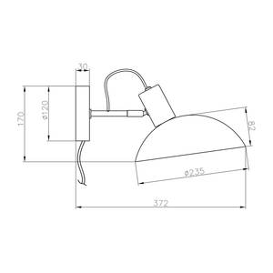 Wandlamp Flov II staal - zwart