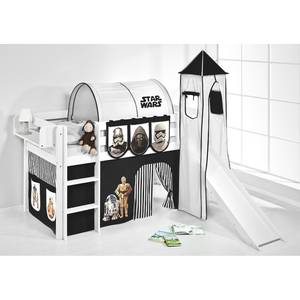 Speelbed JELLE Star Wars zwart Massief grenenhout - Star Wars zwart-wit - Met glijbaan en toren