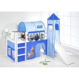 Speelbed JELLE Star Wars blauw Massief grenenhout - Star Wars blauw - Met glijbaan en toren