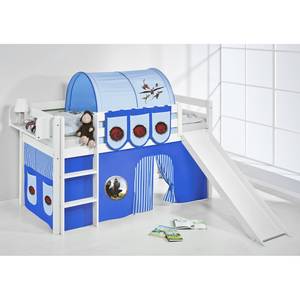 Spielbett JELLE Dragons Blau Kiefer massiv - Dragons Blau - Mit Rutsche