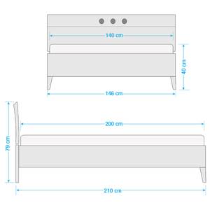 Kinderbed Billund wit/grof gezaagde eikenhouten look - 140 x 200cm