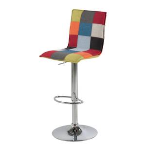 Chaise de bar Prea Tissu / Métal - Patchwork / Chrome