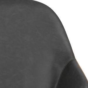 Chaises à accoudoirs Kia (lot de 2) Imitation cuir / Métal - Gris foncé / Noir