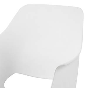 Chaises à accoudoirs Camara (lot de 2) Imitation cuir / Hévéa massif - Blanc - Blanc
