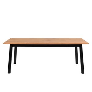 Eettafel Berrara Wild eikenhout/zwart - Breedte: 200 cm