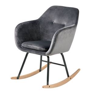 Rocking chair Bolands II Velours/ Métal - Gris foncé