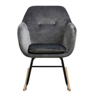 Rocking chair Bolands II Velours/ Métal - Gris foncé