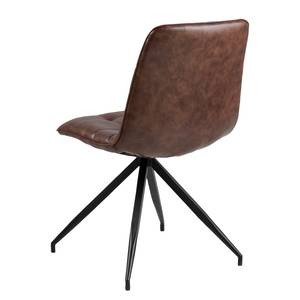 Chaises Robinson (lot de 2) Imitation cuir / Métal - Marron / Noir