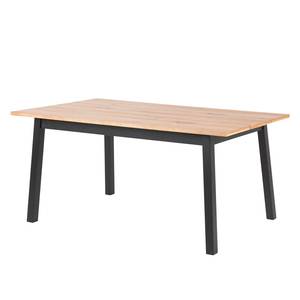 Eettafel Berrara Wild eikenhout/zwart - Breedte: 160 cm