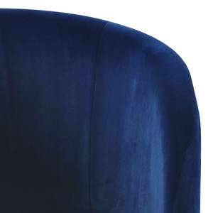 Chaise à accoudoirs Norwen II Velours/ Métal - Bleu foncé