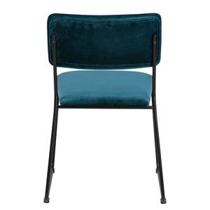 Chaises Paulista (lot de 2) Velours/ Métal - Bleu pétrole