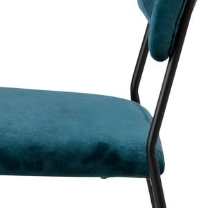 Chaises Paulista (lot de 2) Velours/ Métal - Bleu pétrole