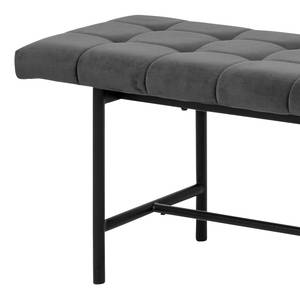 Banc Gardian Velours/ Métal - Gris foncé