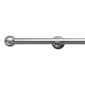 Gardinenstange auf Maß Magas II (1-lfg) Eisen / Aluminium - Edelstahl-Optik - Breite: 190 cm