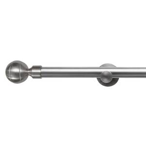 Gardinenstange auf Maß Mona (1-läufig) Eisen / Aluminium - Edelstahl-Optik - Breite: 60 cm