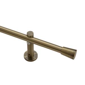 Gardinenstange auf Maß Qax II (1-läufig) Eisen / Aluminium - Messing Antik - Breite: 70 cm