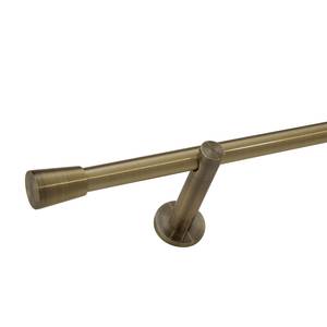 Gardinenstange auf Maß Qax II (1-läufig) Eisen / Aluminium - Messing Antik - Breite: 130 cm