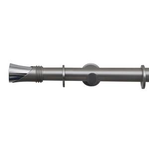 Gardinenstange auf Maß Milawa (1-läufig) Eisen / Aluminium - Chrom-Matt - Breite: 100 cm