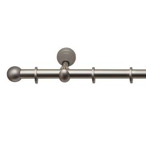 Gardinenstange auf Maß Swan (1-läufig) Eisen / Aluminium - Chrom-Matt - Breite: 130 cm