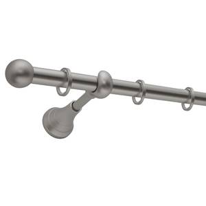 Gardinenstange auf Maß Swan (1-läufig) Eisen / Aluminium - Chrom-Matt - Breite: 160 cm
