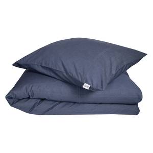 Bettwäsche SW-Brava-B Baumwollstoff - Jeansblau - 155 x 220 cm + Kissen 80 x 80 cm