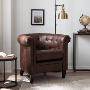 Fauteuil Parklea antieke leerlook - bruin