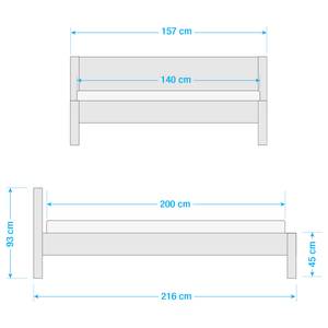 Houten bed Porto Alegre I Geolied massief moeraseikenhout - 140 x 200cm