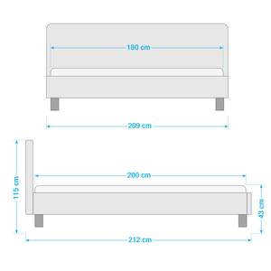 Houten bed Lund II Geolied massief wild eikenhout - 180 x 200cm