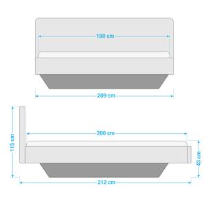 Houten bed Lund I Geolied massief wild eikenhout - 180 x 200cm - 1 opbergruimte