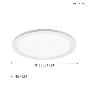 LED-plafondlamp Sarsina polycarbonaat / aluminium - 1 lichtbron - Diameter: 30 cm