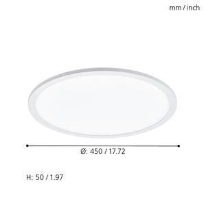 LED-Deckenleuchte Sarsina Polycarbonat / Aluminium - 1-flammig - Durchmesser: 45 cm