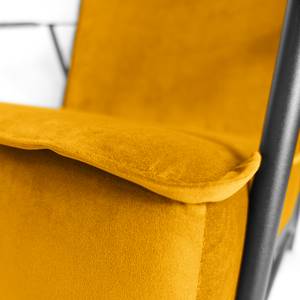 Fauteuil Canoas II Velours - Velours Ravi: Jaune moutarde