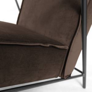 Fauteuil Canoas II fluweel - Velours Ravi: Donkerbruin